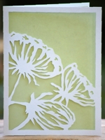 etsy PandPPaperworks Paper Cut Poppy Card